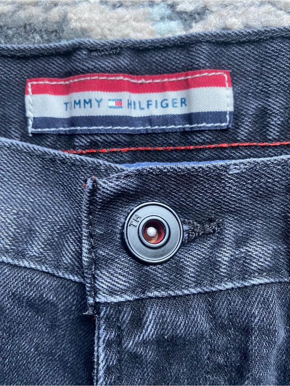 Tommy Hilfiger Men's Dark Black Slim Straight Jeans 32x32